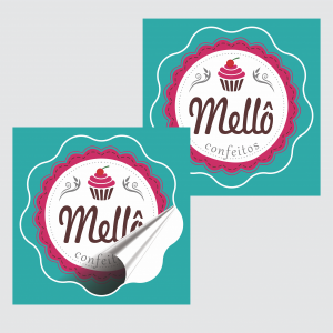 ADESIVOS IMPRESSÃO DIGITAL COM CORTE PERSONALIZADO Vinil 30X30mm 4x0 - Colorido Frente  Corte Personalizado 