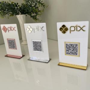 Placa Display MINI QR CODE em Acrílico  10X14cm   Acrílico 